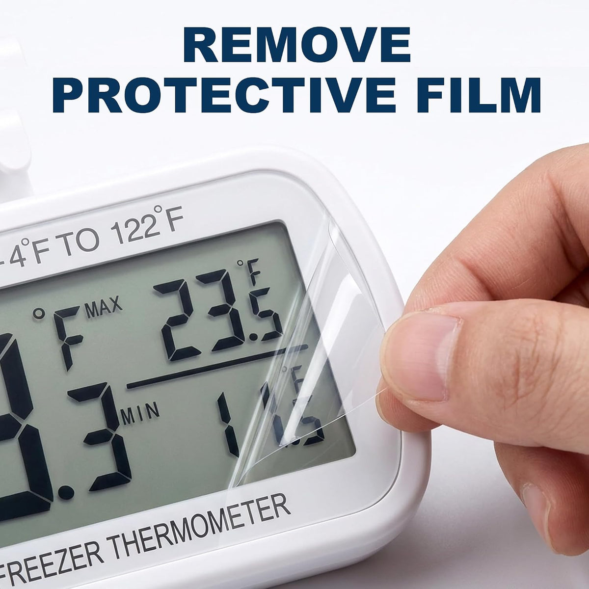 Waterproof Refrigerator Fridge Thermometer, Digital Freezer Room Thermometer, Max/Min Record Function Large LCD