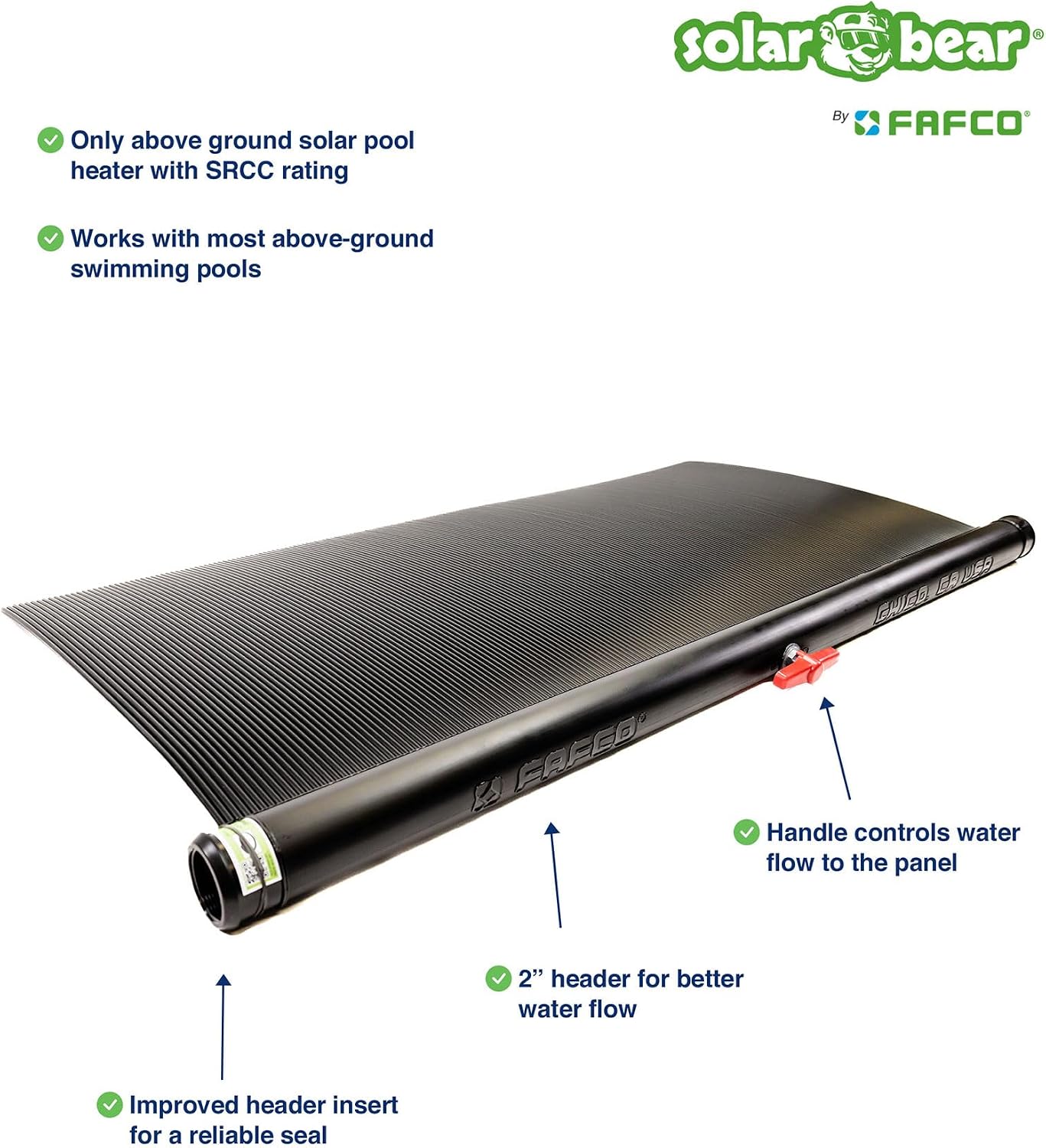 Solar Bear Universal DIY Solar Pool Heater with Starter Kit - High Efficiency Above Ground Swimming Pool Solar