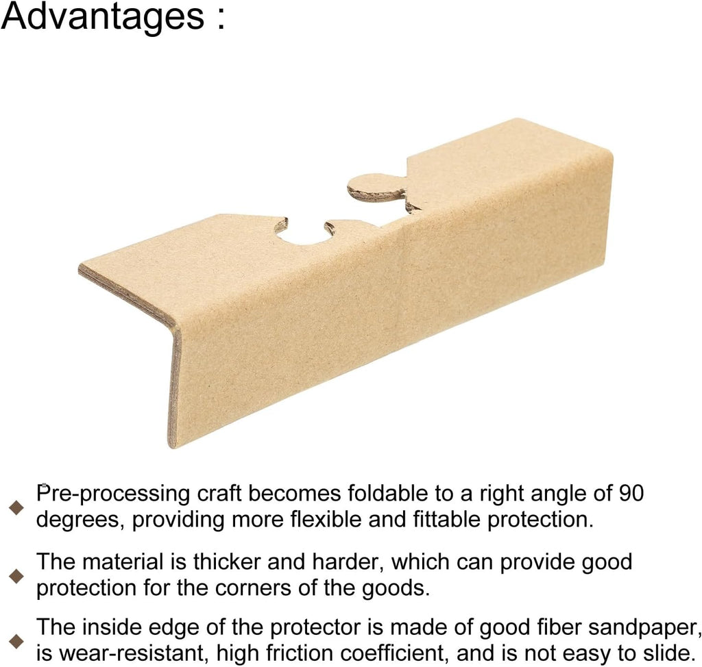 Adjustable Cardboard Corner Protector Package Frame Protectors 80x40mm Thick 4mm for Art, Packing, Shipping, Pack of 50