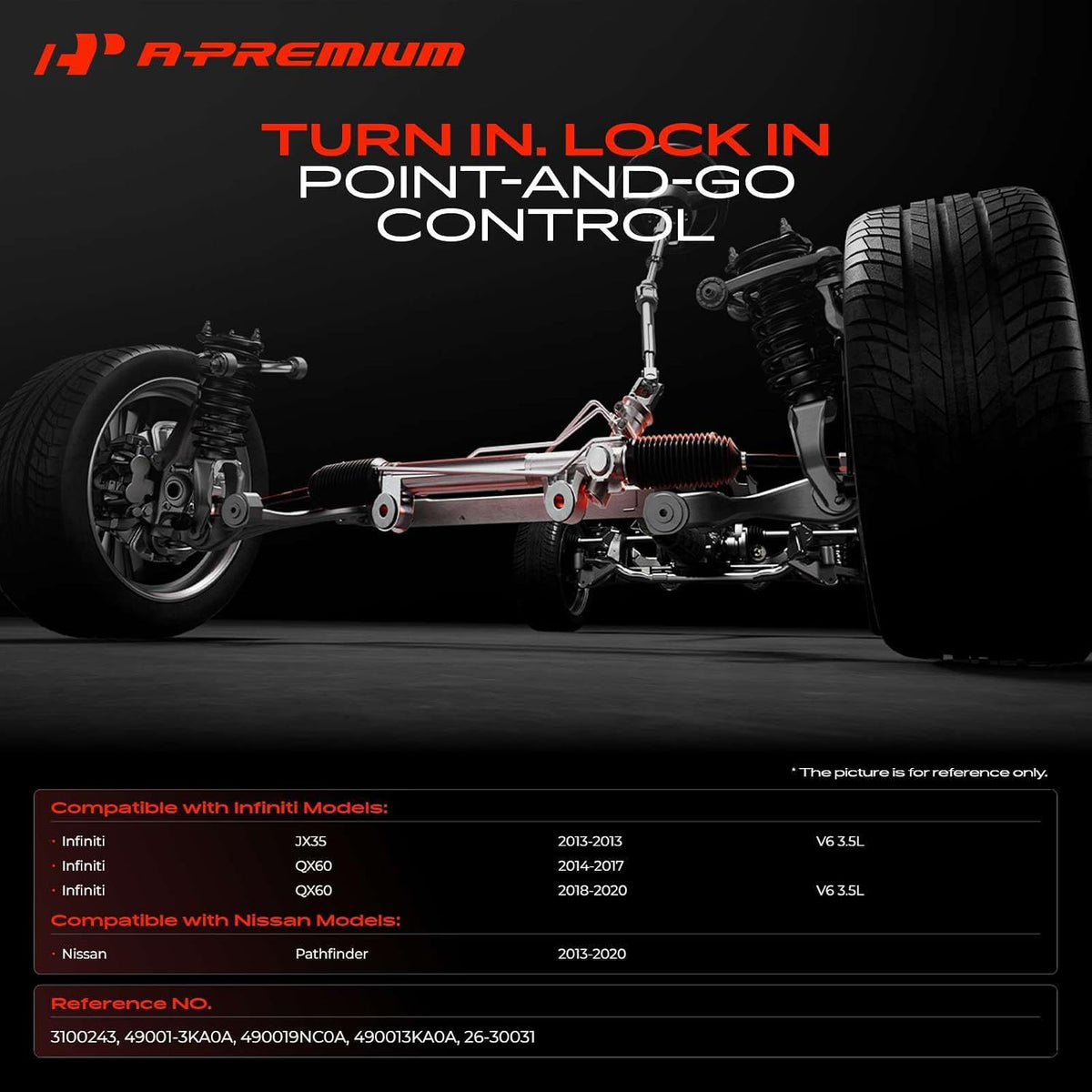 A-Premium Power Steering Rack Pinion Assembly with Inner Tie Rods
