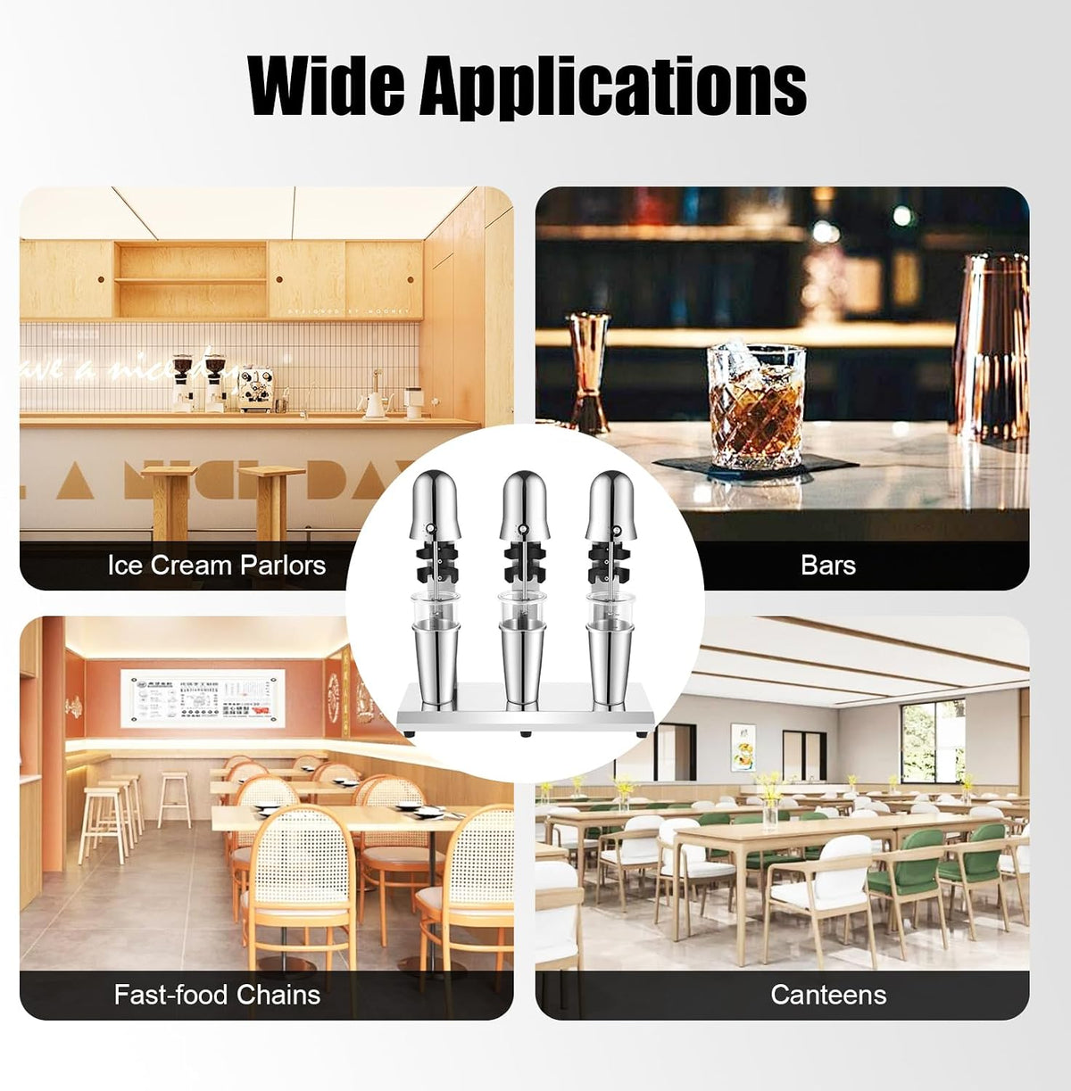 110V 180W Three-Head Drink Mixer 18000RPM Commercial Drink Shake Machine