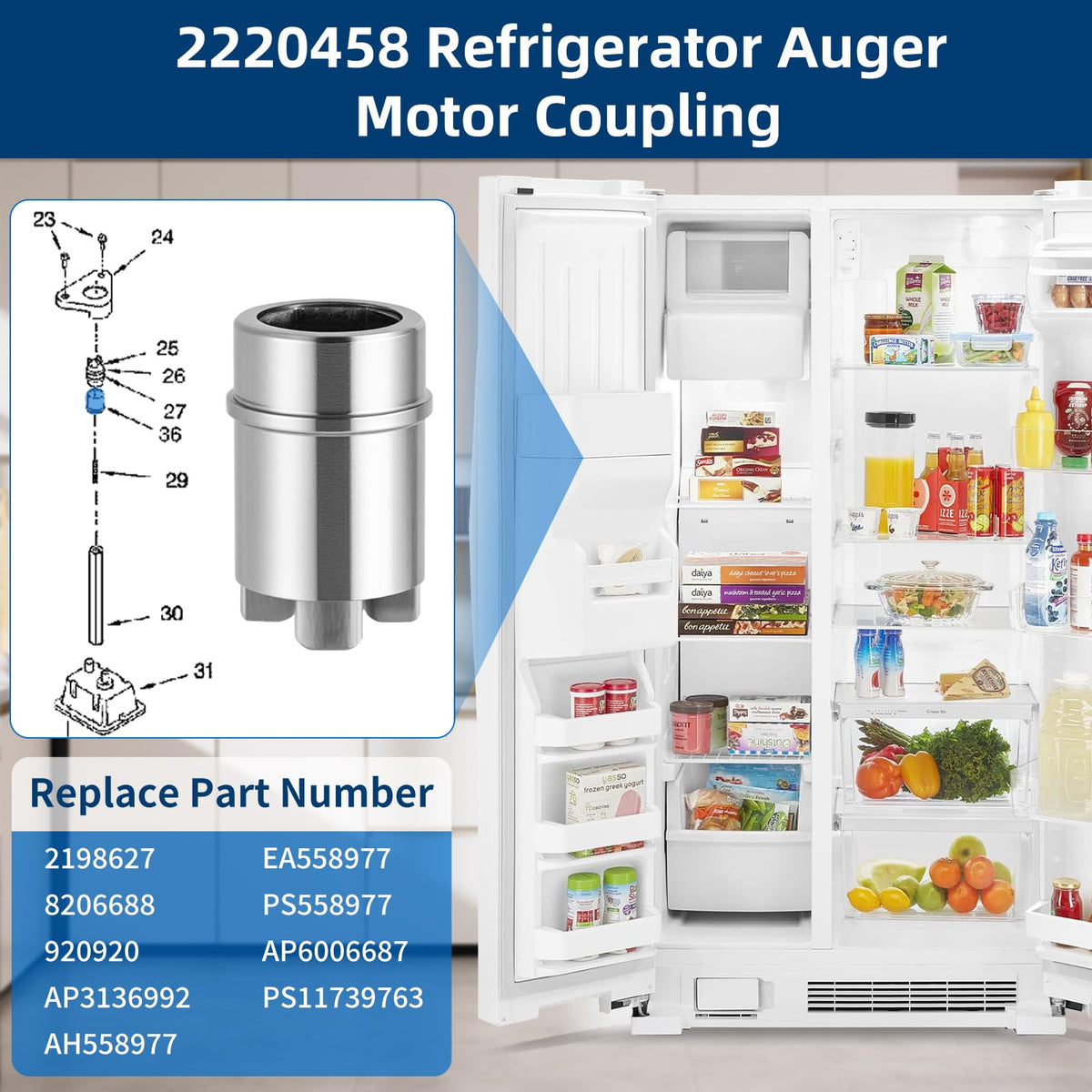 WP2220458 2220458 Refrigerator Ice Makers Coupling