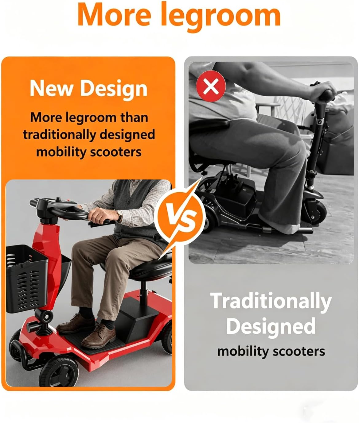 4-Wheel Foldable Mobility Scooter for Adults & Seniors,300W Motor