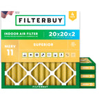 20x20x2 Air Filter MERV 11 Pet & Allergy Defense (4-Pack)