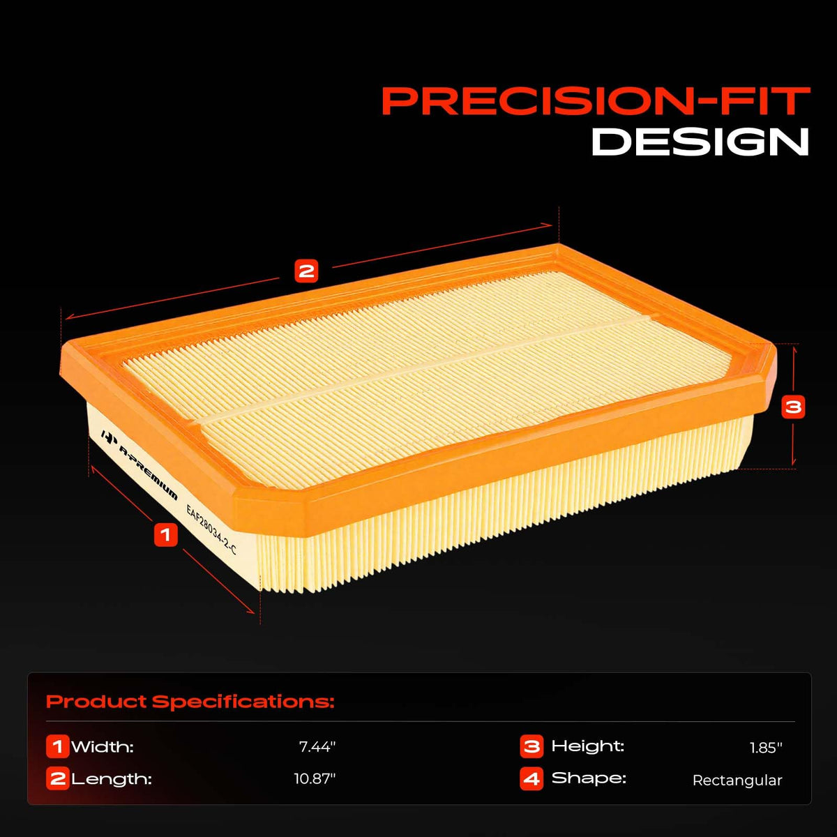 A-Premium 2-PC Engine Air Filter Compatible with Mercedes-Benz Models