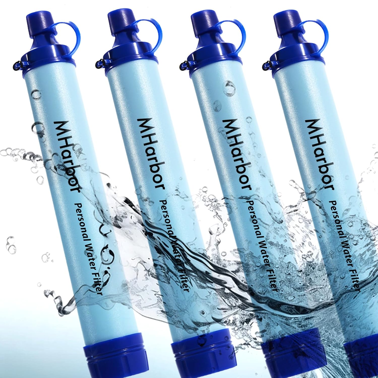 Personal Water Filter Straw, 4 Pack, 0.01 Micron Portable Water Purifier for Survival Gear, Emergency Preparedness