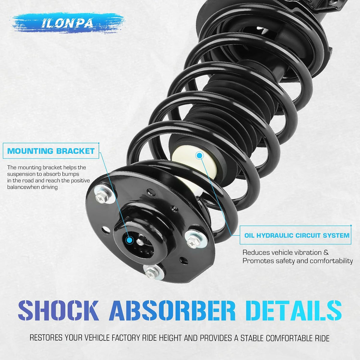4PCS Front & Rear Strut Shock Assembly w/Coil Spring for Equinox 07-17, Chevy Captiva Sport 12-13, GMC Terrain 10-17, Pontiac Torrent/Suzuki XL-7 Vue 07-09, 172526 911258 - [ Exc. 19" Wheels ]