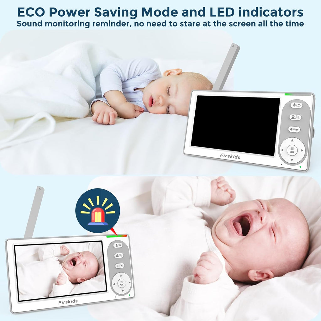 Baby Monitor - 1000ft Long Range Baby Monitor with Camera and Audio No WiFi, Built in 3500mAh Battery,Auto Night