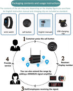 Wireless Restaurant Pager Watch 1 Receiver 2 Call Buttons