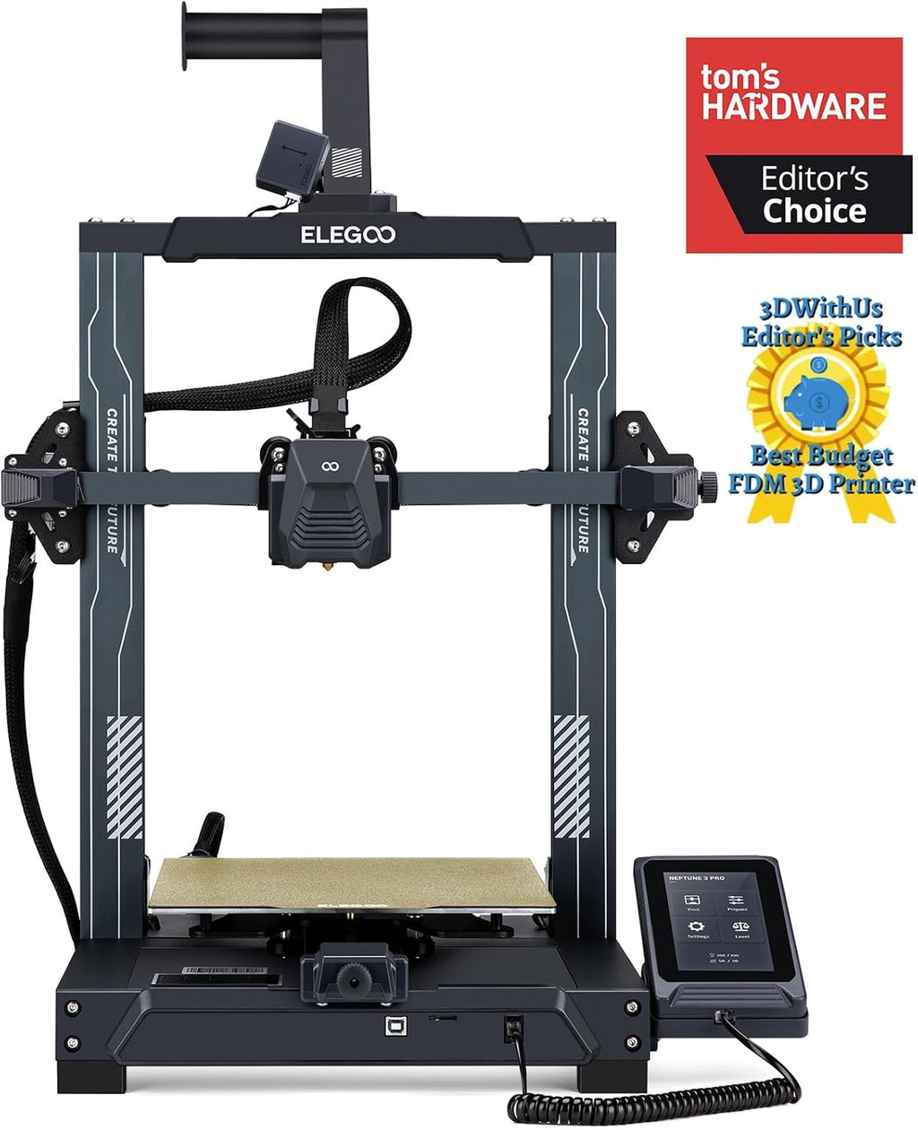 Neptune 3 Pro 3D Printer, Quick Assembly with Auto Leveling | Direct Drive Extruder, PEI Flexible Platform and