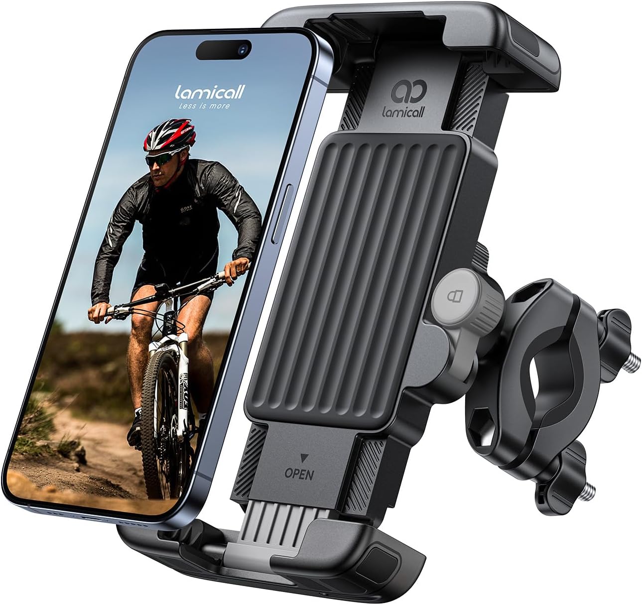 Bike Motorcycle Phone Mount - [1s Quick Lock] Bike Cell Phone Holder Clip, Bicycle Scooter Handlebar Clamp, for