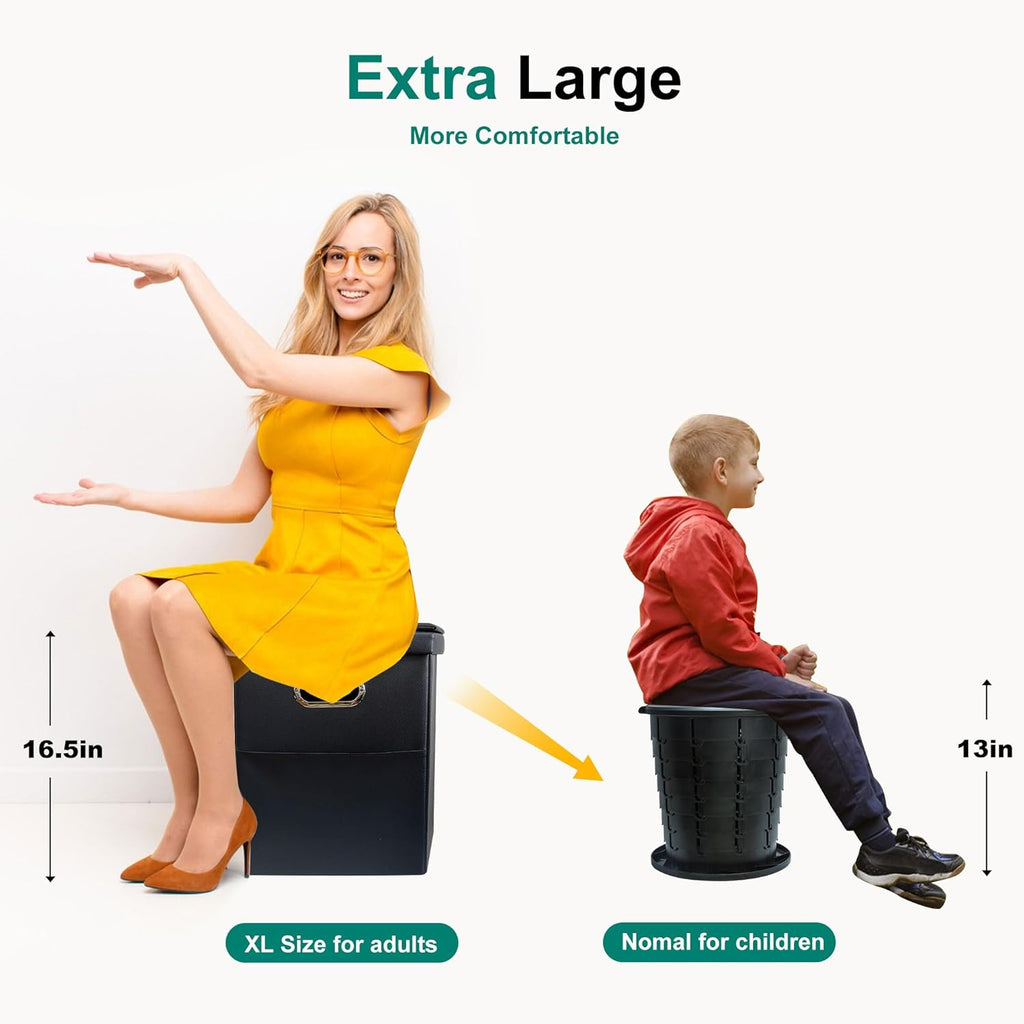 Upgrade XL Portable Toilet for Adults, Extra Large Camping Toilets | Lightweight&Compact Potty with Lid for Adults
