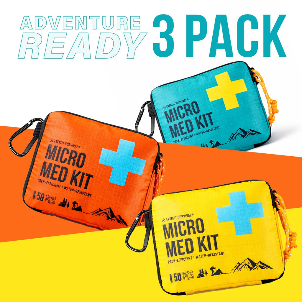 Mini First Aid Kit [3-Pack], Ultralight Compact Water-Resistant Hiker Medical Kit, Bulk First Aid Kit, Pack-Efficient