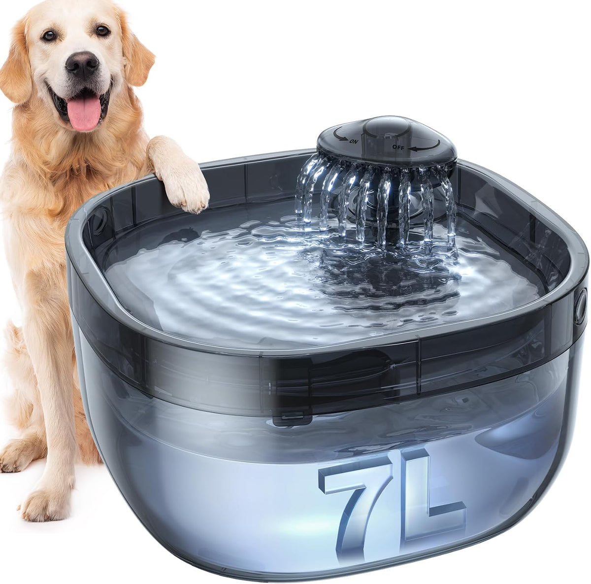 7L/1.8Gal Dog Water Fountain for Large Dog, FEELNEEDY Dog Water Bowl Dispenser Pet Water Fountain, Water Dispenser