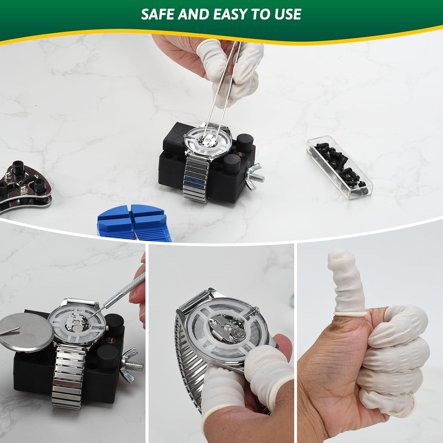 Watch Repair Kit, 152pcs Watch Battery Replacement Tool Kit Including Band Link Remover, Case Back Opener