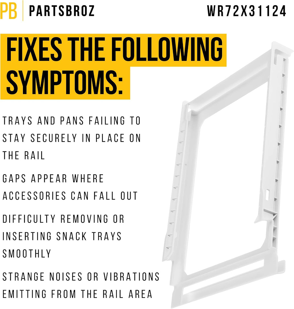 Refrigerator Snack Pan Rail for General Electric GE GTS17GSNHRSS