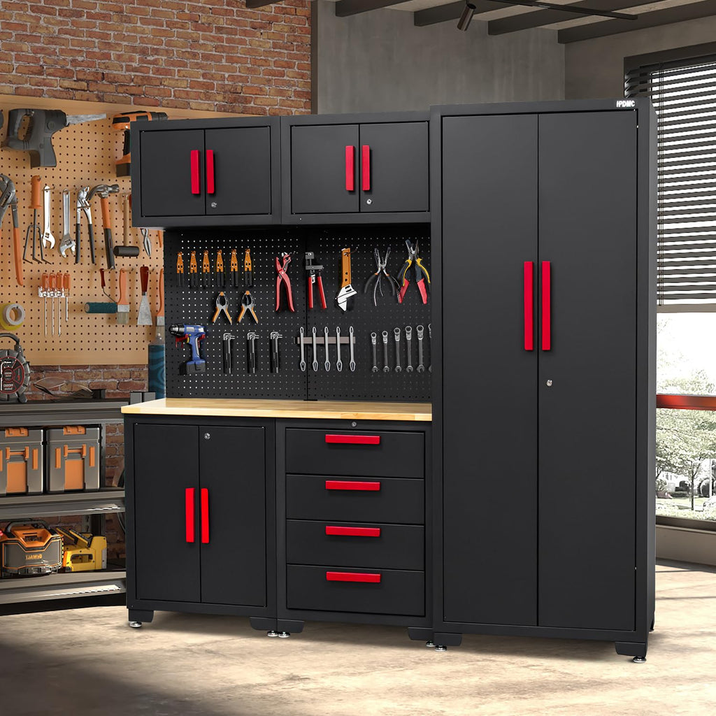 6-Pcs Garage Storage Cabinet System - Garage Workshop Set