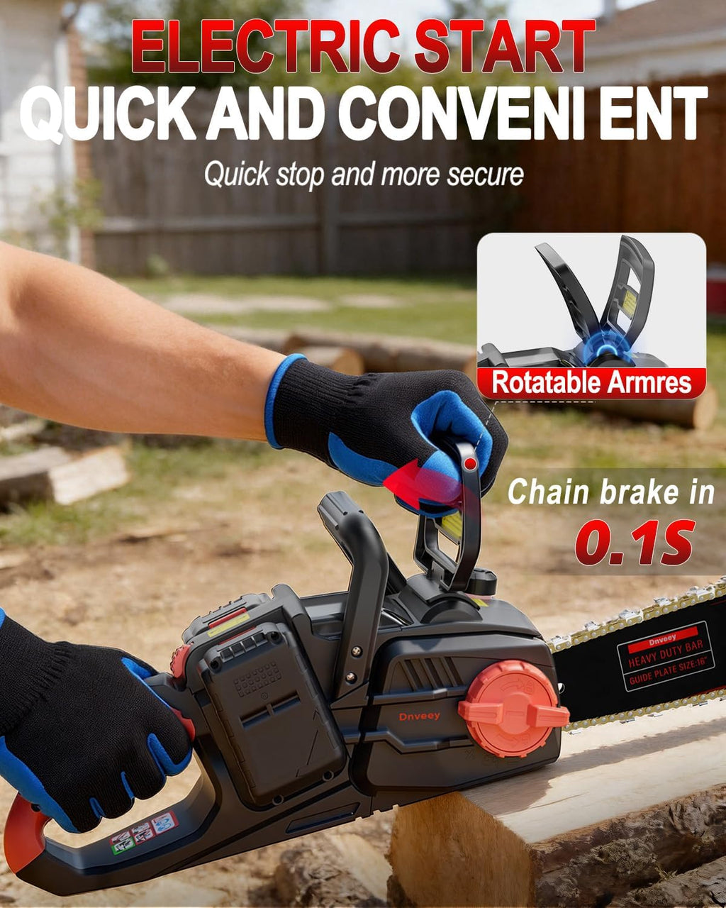 2100W Battery Powered Chainsaw for Storm Cleanup, 18 and 16-Inch Interchangeable Bars, 42V Max Cordless Electric