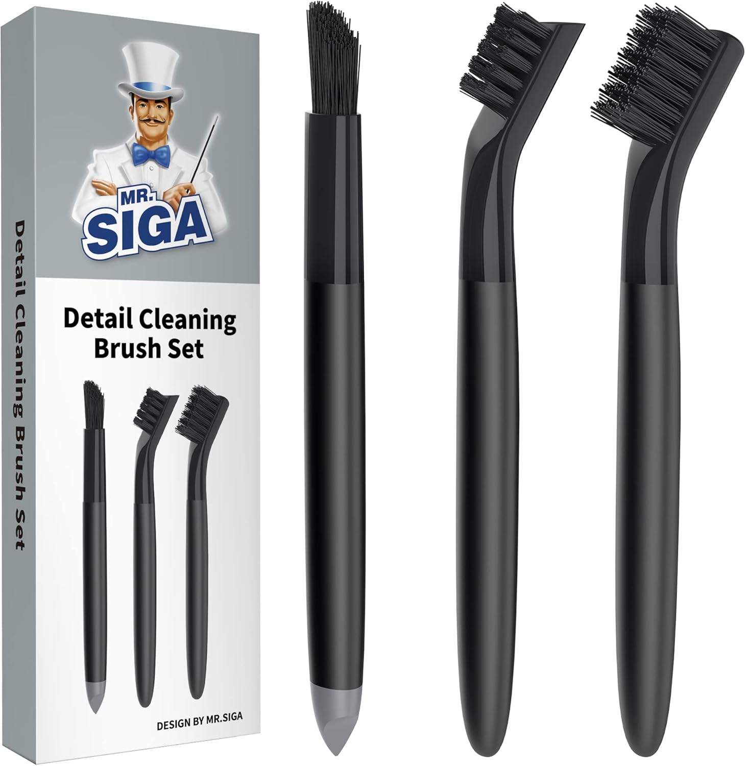 Grout Cleaner Brush Set, Detail Cleaning Brush Set for Tiles, Sinks, Drains, Grout Brush for Edge, Crevice Cleaning