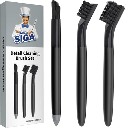 Grout Cleaner Brush Set, Detail Cleaning Brush Set for Tiles, Sinks, Drains, Grout Brush for Edge, Crevice Cleaning