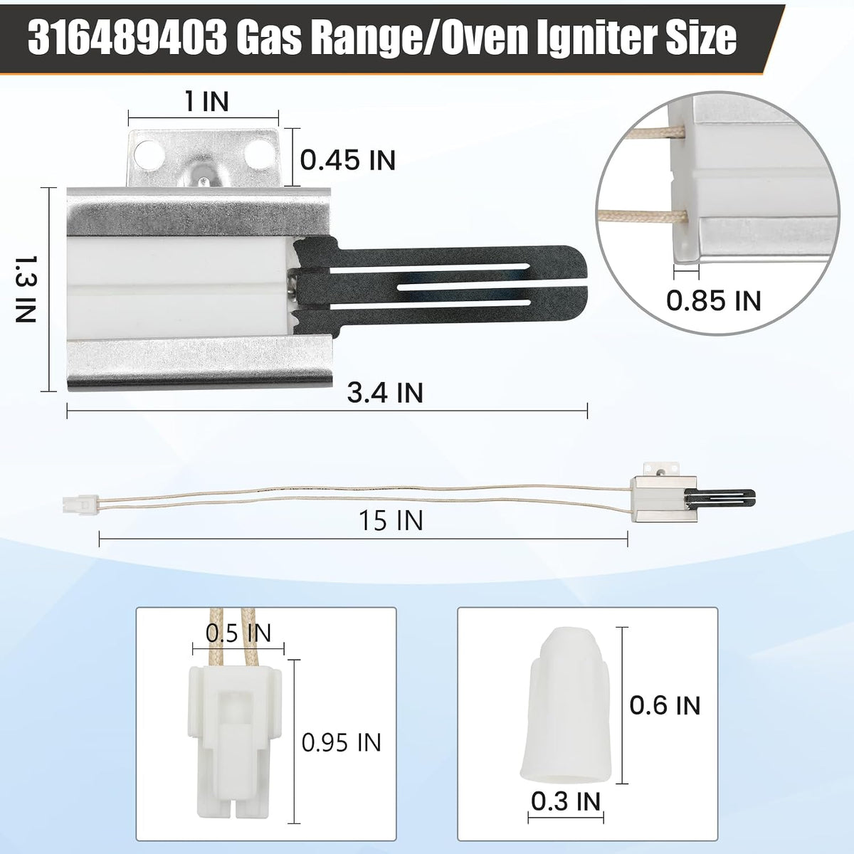 316489403 Gas Oven Igniter Compatible with Part of Crosley Electrolux