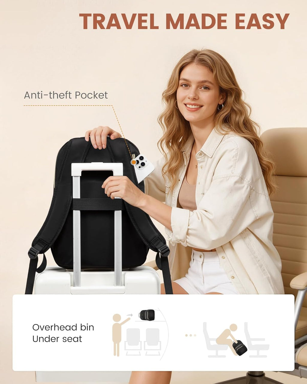 Laptop Backpack for Women with Giant Tumbler Holder 17.3 inch,Designer Travel Backpack Laptop Bag College