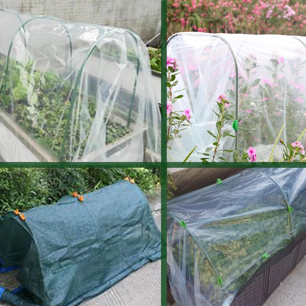 Greenhouse Hoops Grow Tunnel,6 Sets Garden Hoops for Raised Beds, Rust-Free Plant Hoops Frame for Row Cover Plant