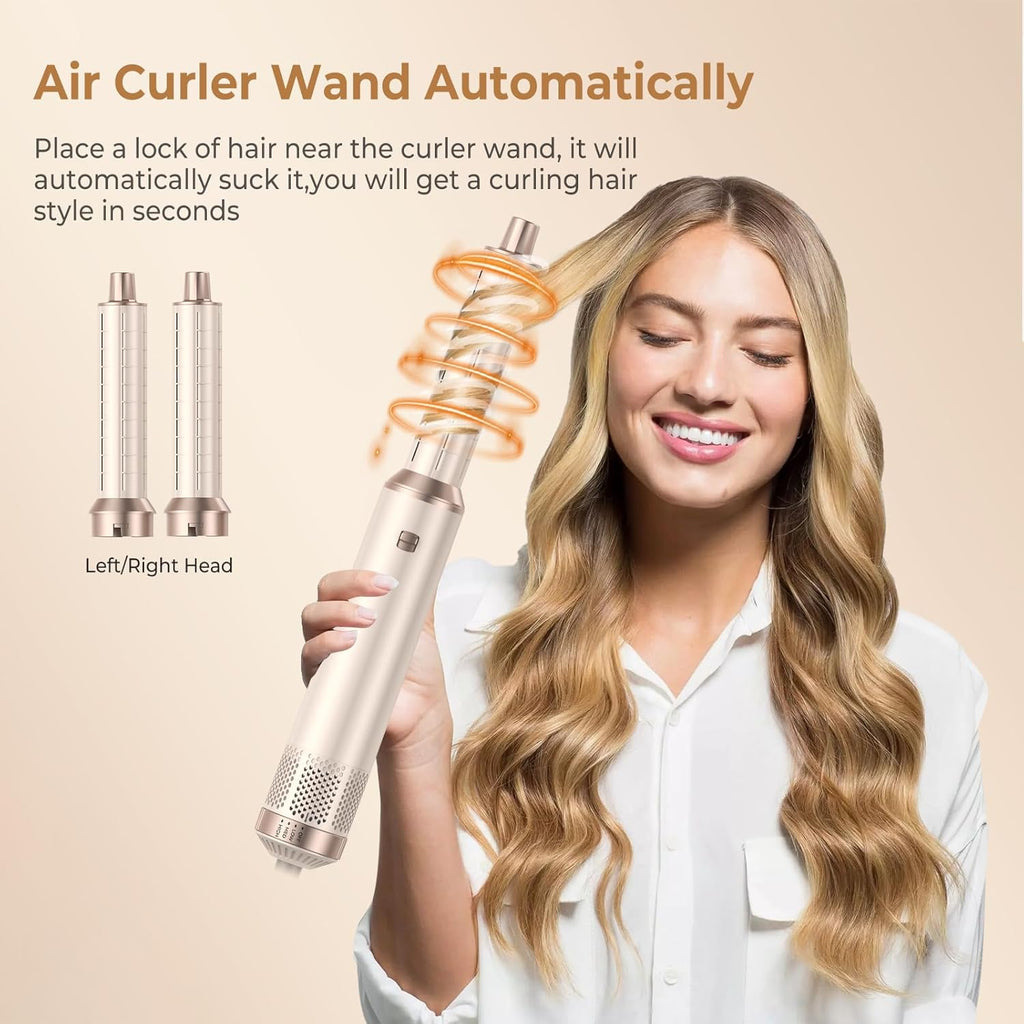 Hair Dryer Brush 5 in 1, Blow Dryer Brush Set with Air Curler Wrap Hair Styler, Negative Ionic Blow Dry Brush