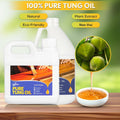 35OZ 100% Pure Tung Oil Indoor Outdoor Wood Finish | Natural eco-friendly non-toxic coating, waterproof durable