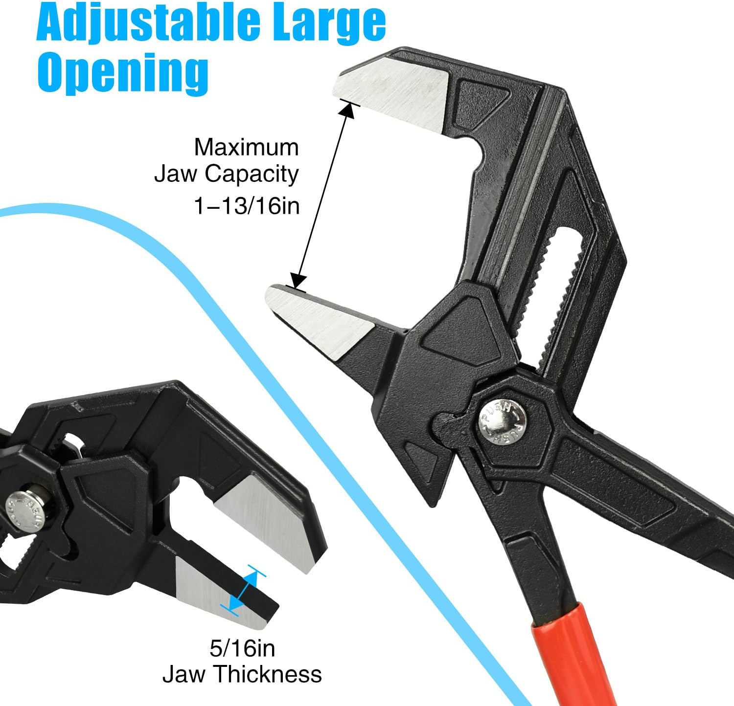 10-Inch Pliers Wrench, Adjustable Smooth Jaw Parallel Pliers
