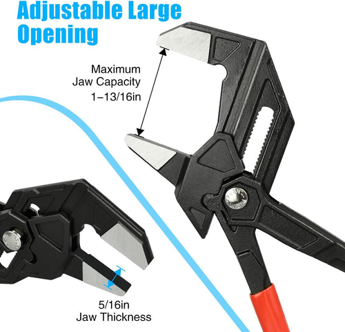 10-Inch Pliers Wrench, Adjustable Smooth Jaw Parallel Pliers