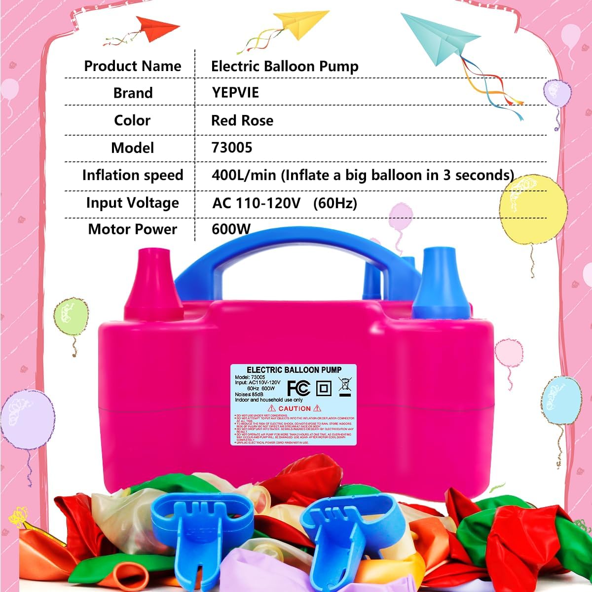 Electric Balloon Pump, Portable 2 Modes Balloon Blower Machine with 14 Balloon Arch Kits, Air Pump for Balloon