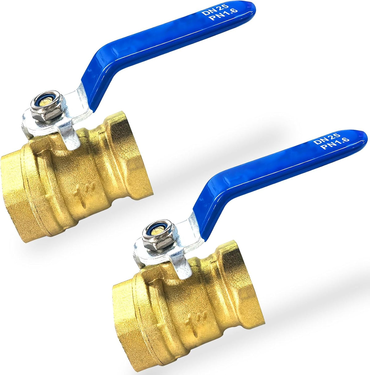2Pack 1 Inch Full Port Ball Valve, Brass Male x Female NPT, 300 WOG