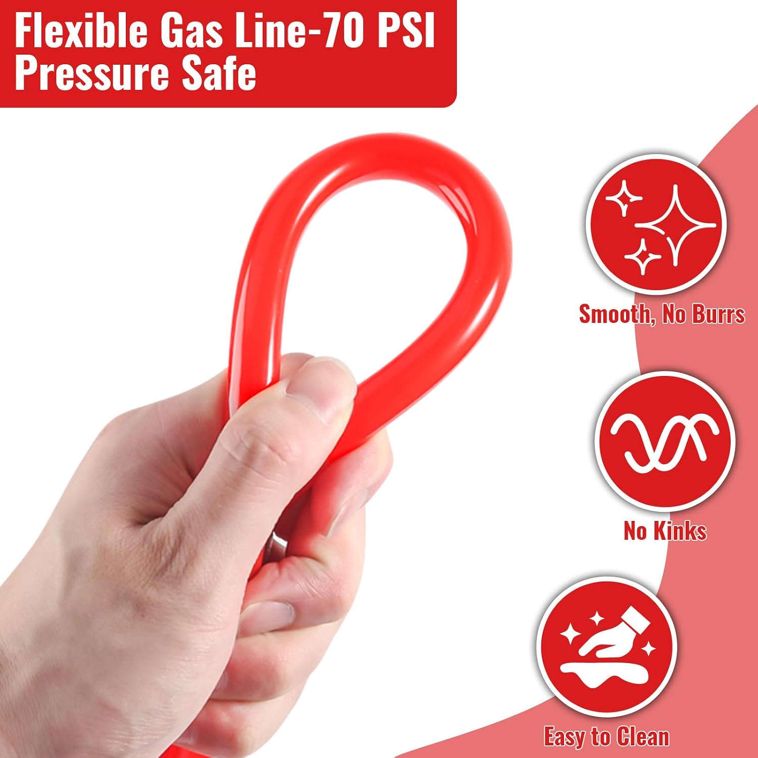 Homebrew Ball Lock Gas Line Assembly, 5 FT Co2 Gas Line Tubing for Kegerator with O.D 5/16”Ball Lock Gas Disconnect