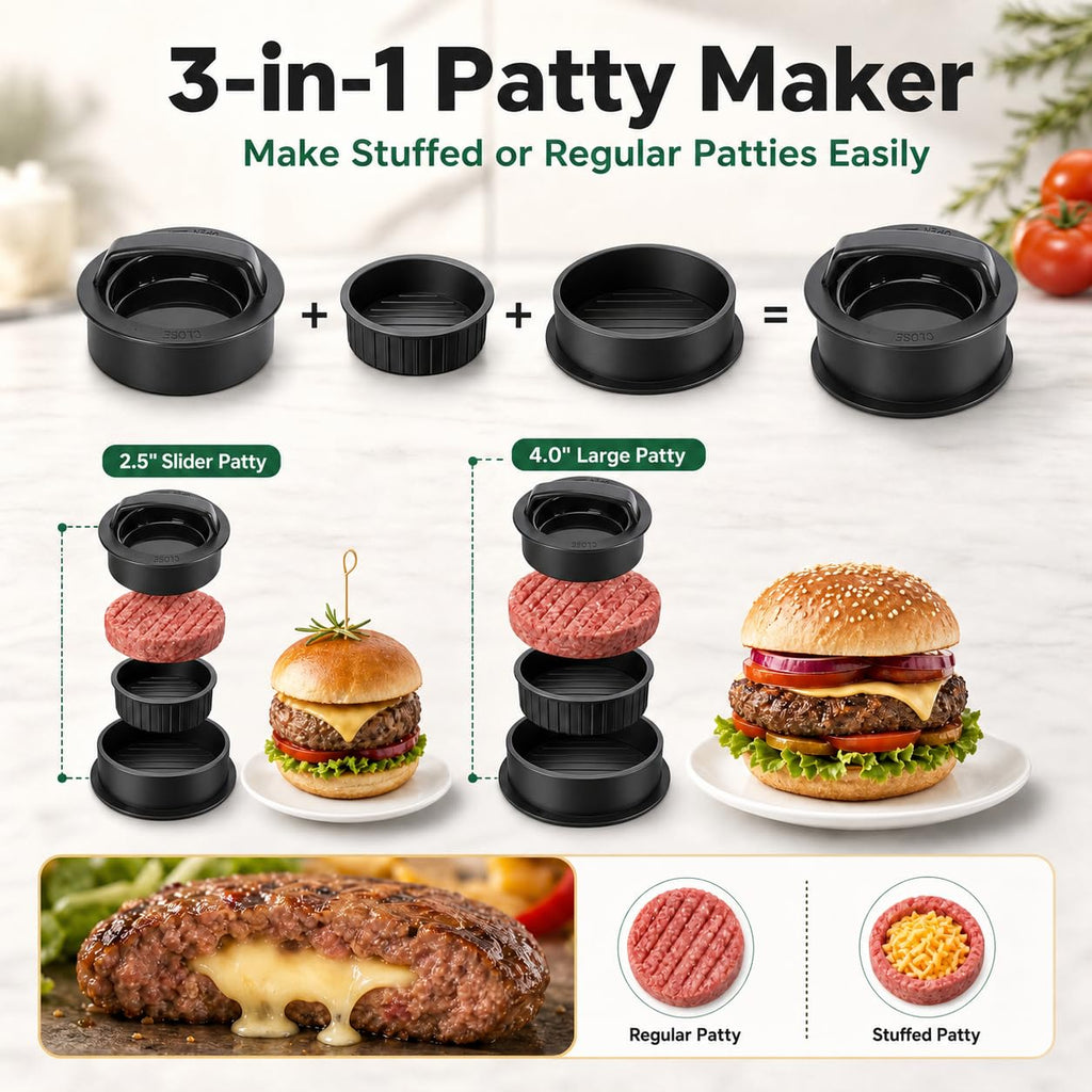 Smash Burger Press Kit, Cast Iron Burger Smasher, Steak Weight