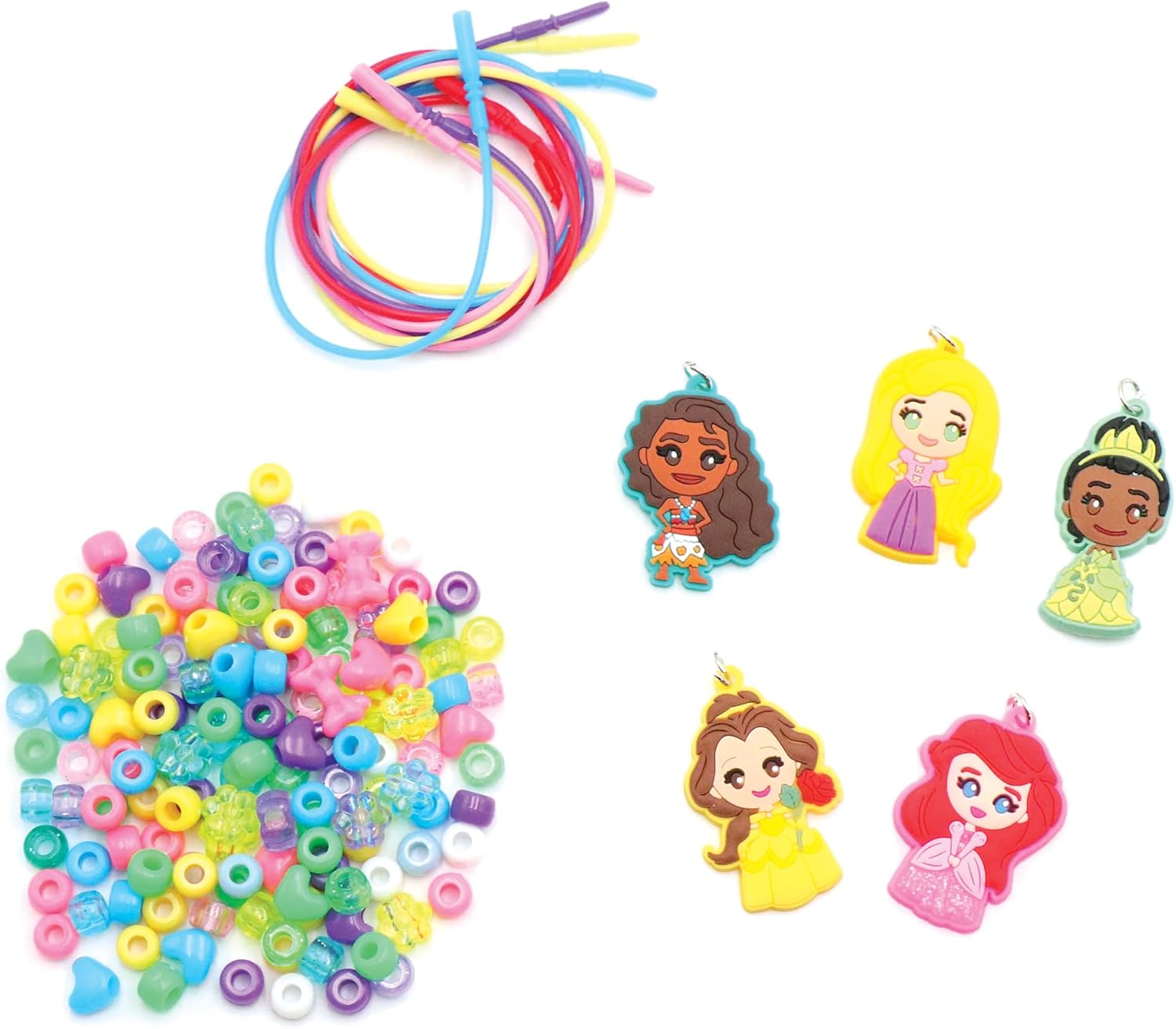 Disney Princess Necklace Activity Case – Jewelry Making Kit with Beads, Charms & Strings – Create Custom Princess