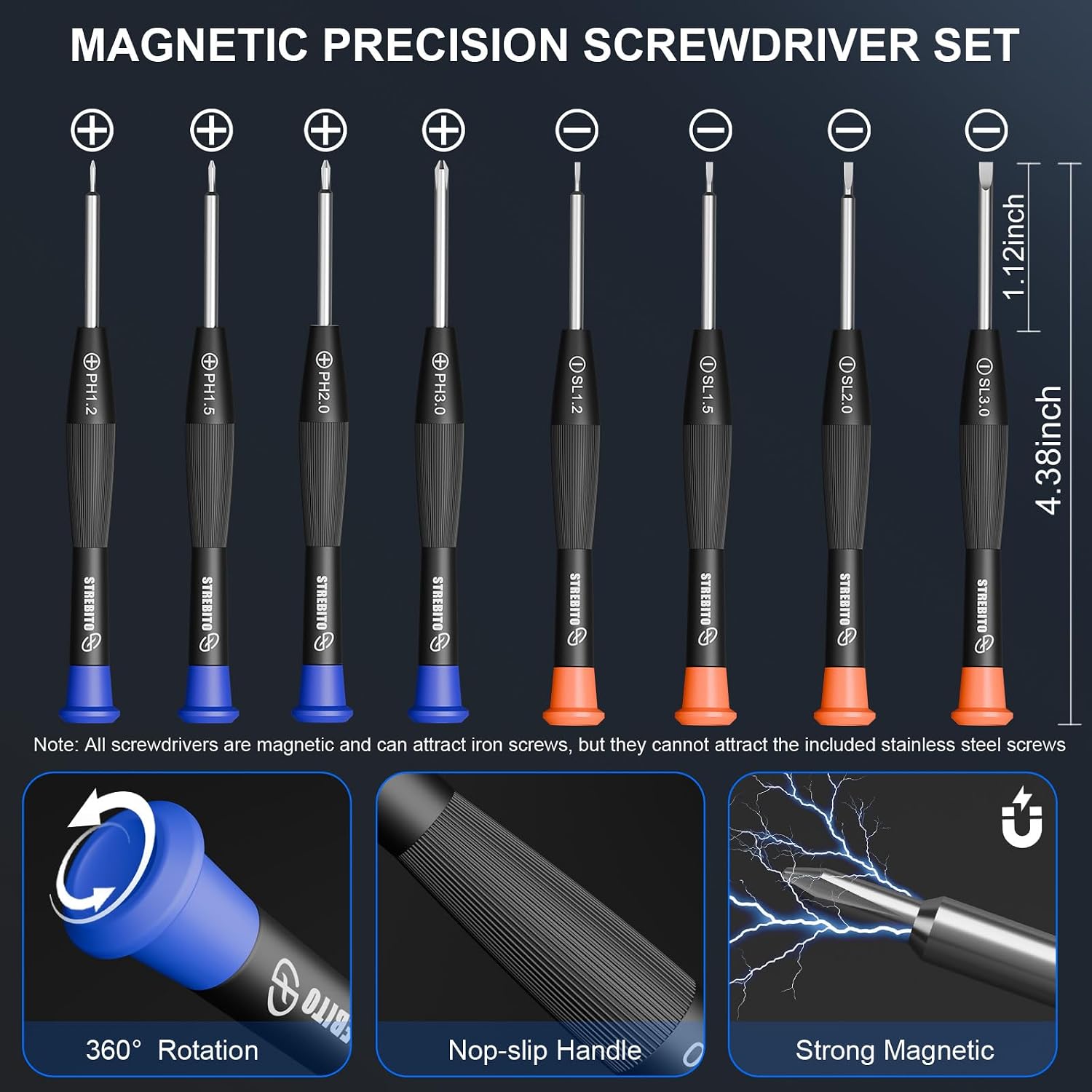 Glasses Repair Kit, All-in-One Eyeglass Repair Kit | 16 Sizes of Screws, 12 Pairs of Nose Pads & Tweezer, Precision