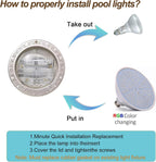 12V 50W LED Color Changing Pool Lights for Inground Pool, Swimming Pool Light Bulb with Remote, E26 Replacement