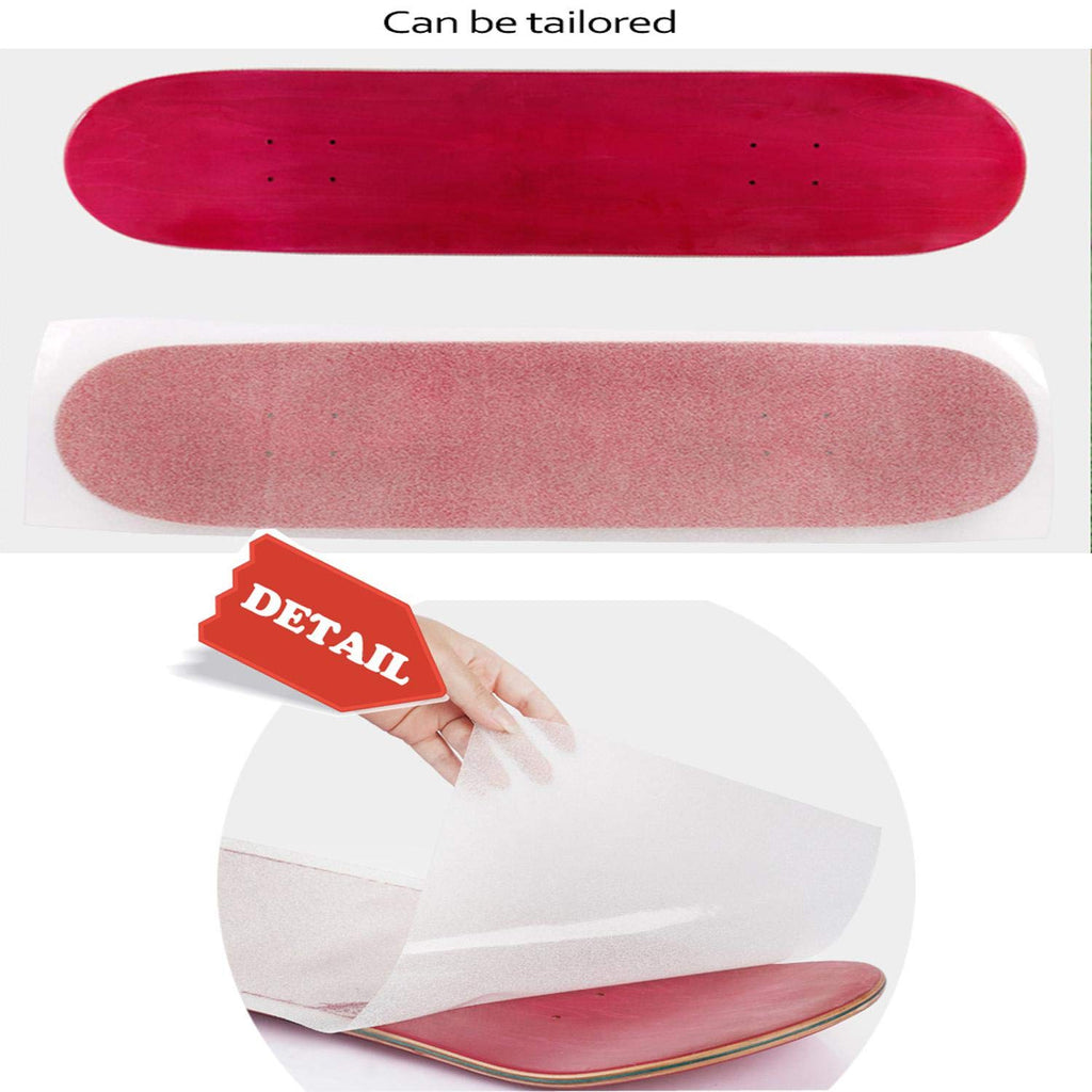 9" x 33" Clear Skateboard Grip Tape Sheet 2 Pack (84x23cm) | Bubble Free, Waterproof, Griptape for Scooter Longboard