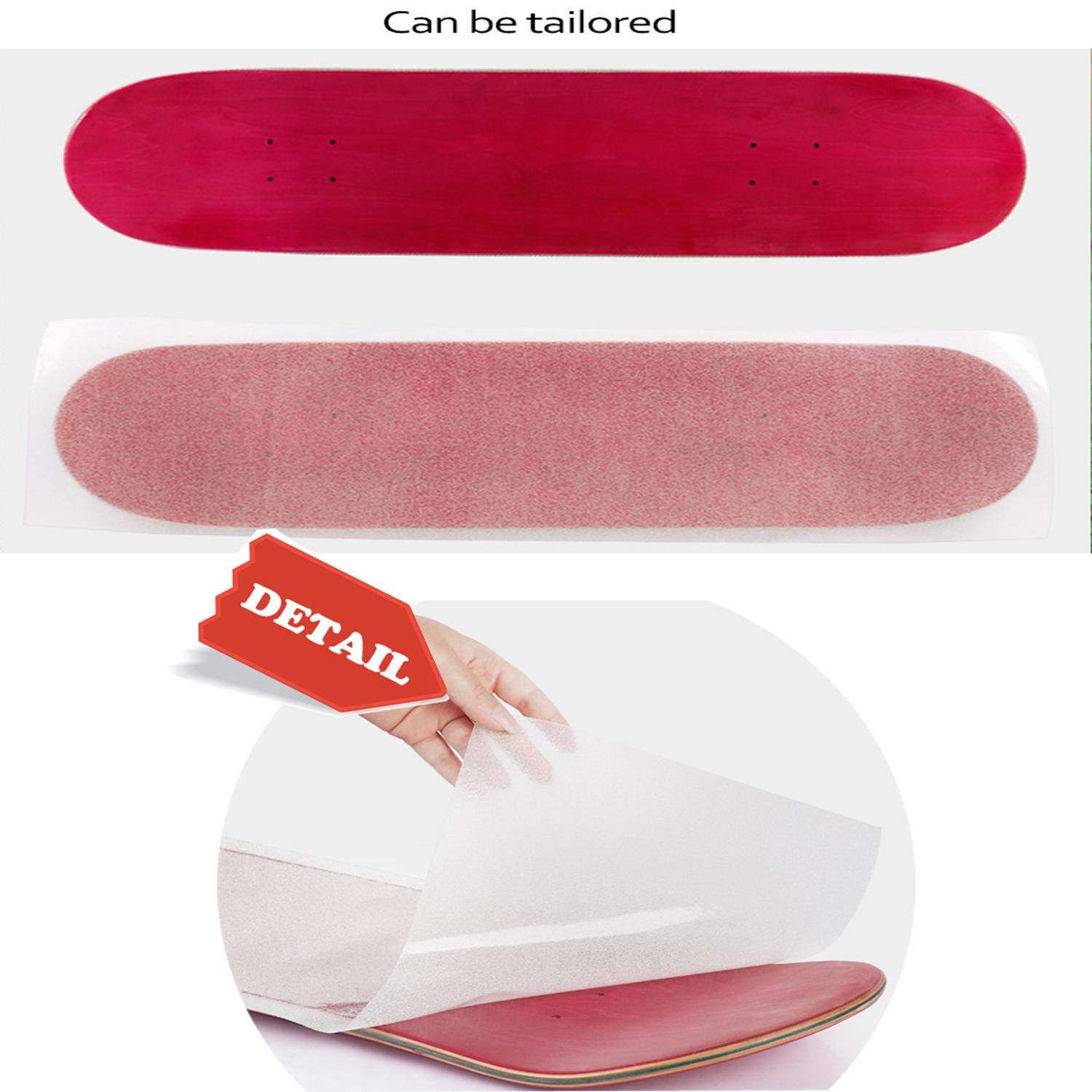 9" x 33" Clear Skateboard Grip Tape Sheet 2 Pack (84x23cm) | Bubble Free, Waterproof, Griptape for Scooter Longboard