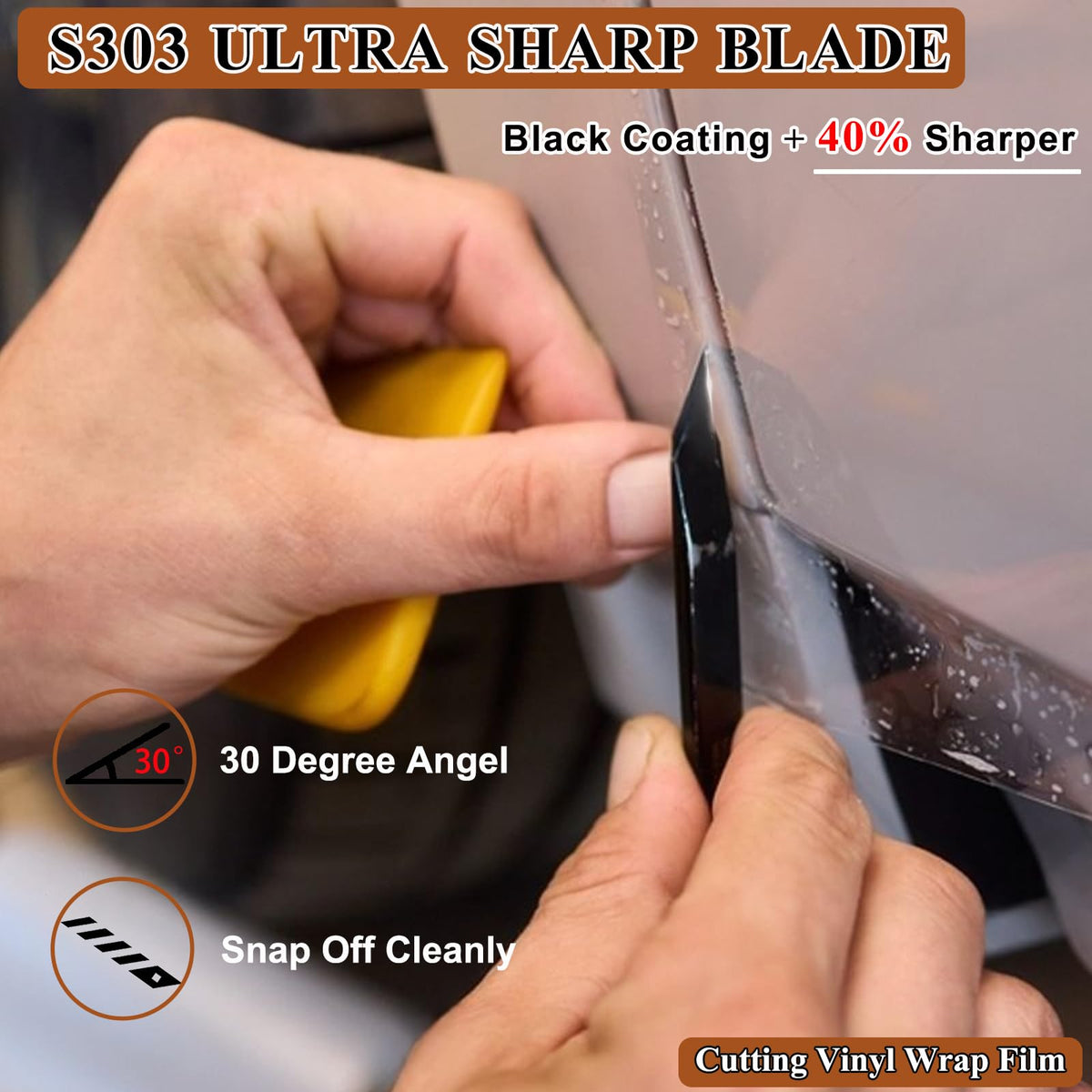 Utility Knife Snap off Blades 30 Degree 9mm 100PCS Box Cutter Blades, Black Coating Carbon Steel Razor Blade for