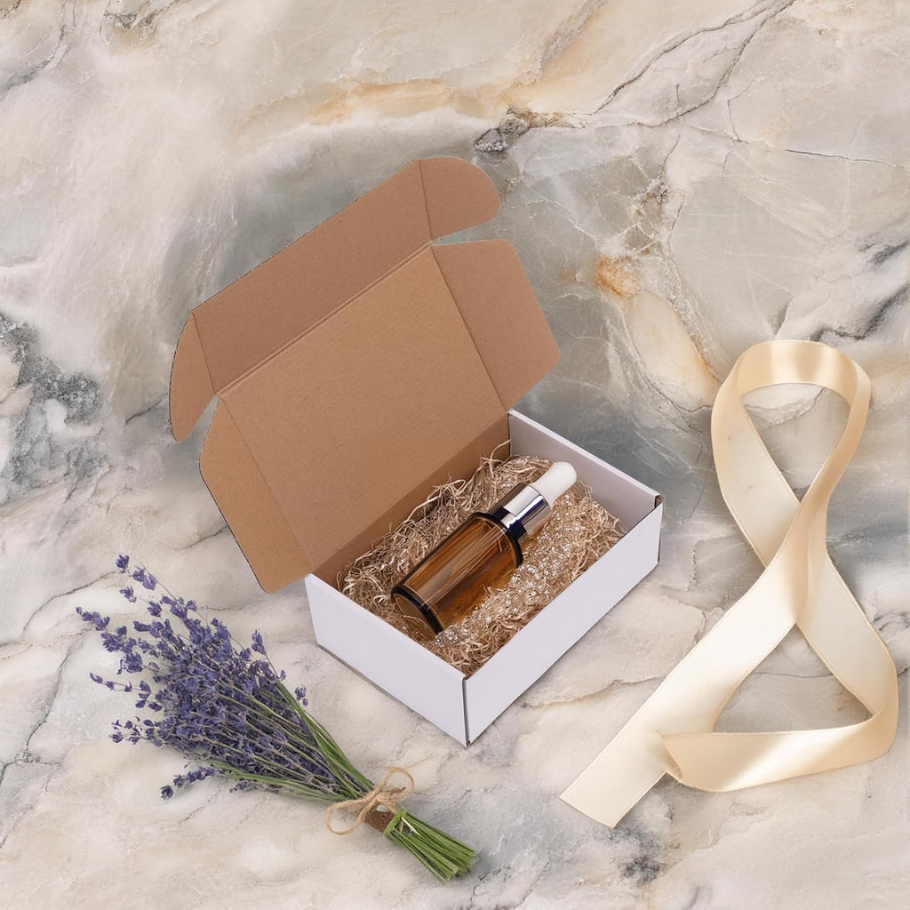 9x6x3 Shipping Boxes Set of 30, White Corrugated Cardboard Mailer Box for Packing Small Business