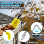 13FT Upgraded Gutter Cleaning Tools - Adjustable Long-Reach Rain Gutter Cleaning Brush, No Ladder Needed Removes Leaf