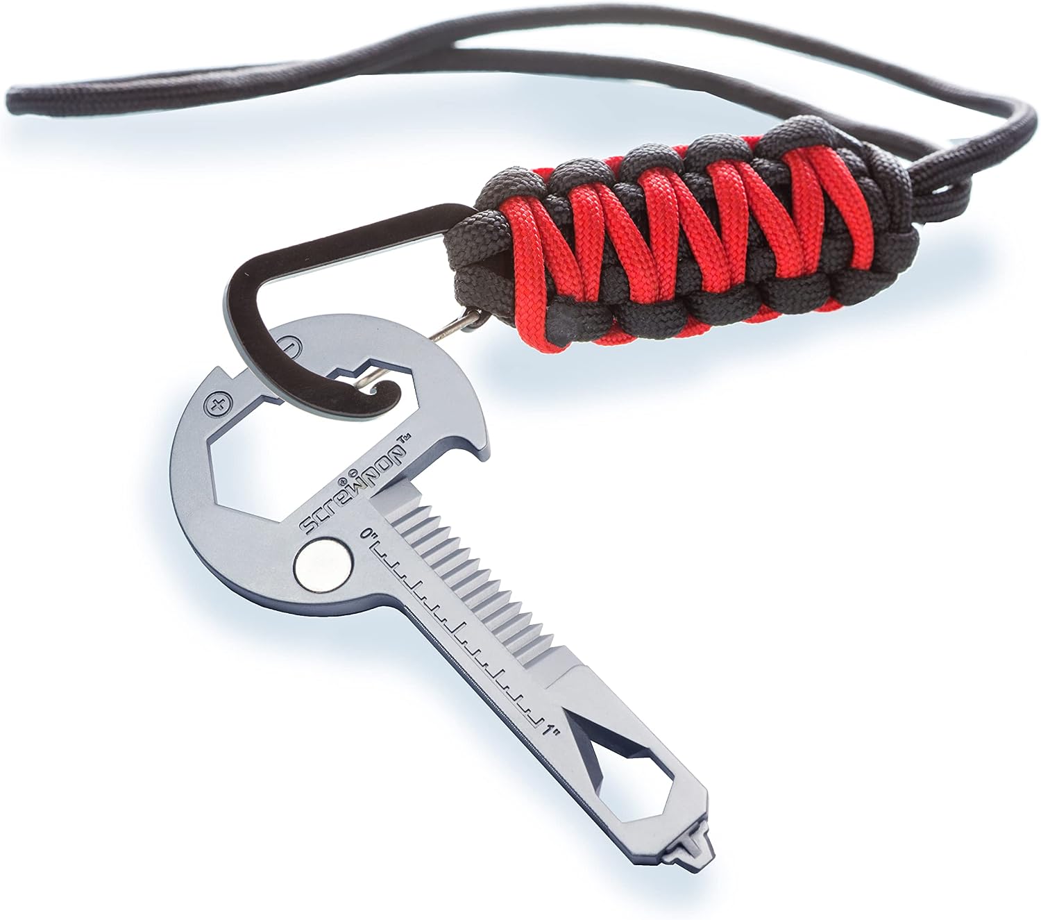 Toolkey 15-in-1 Multi-Tool Ultra Thin Lightweight for Keychain and Carabiner Stainless Steel Silver