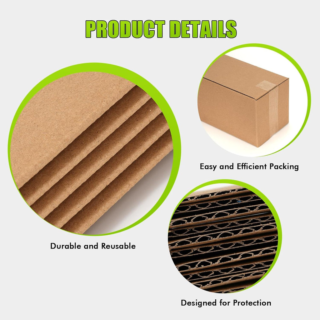4x4x40 Inch Tall Corrugated Cardboard Boxes, 10 Pack