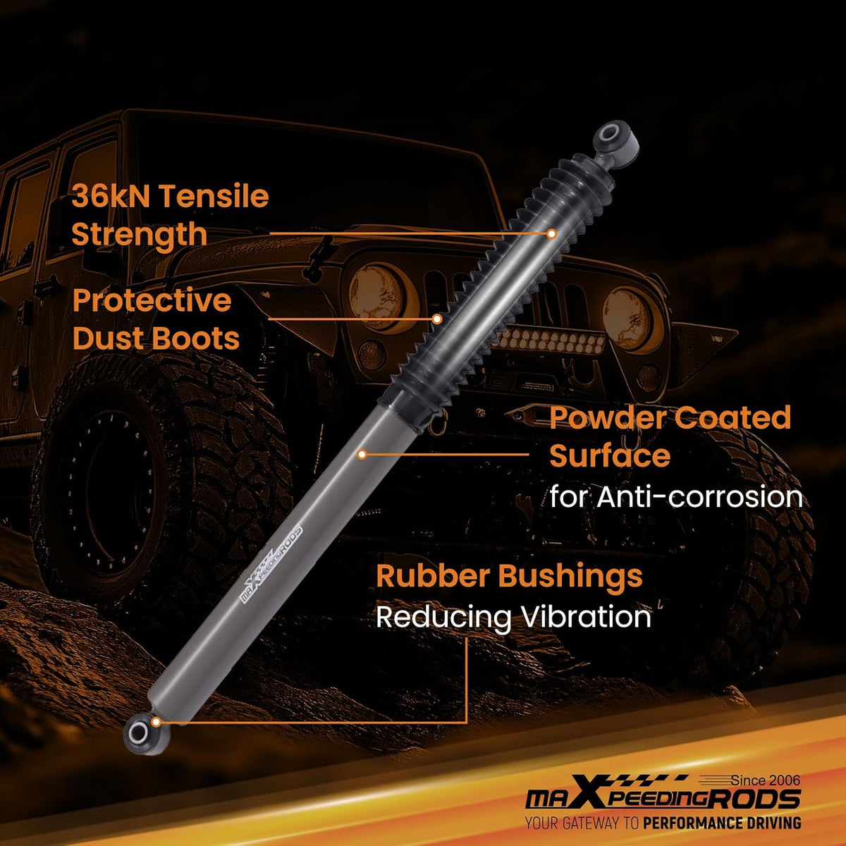 maXpeedingrods 4.5-8" Rear Shocks for Chevy Silverado/GMC Sierra 1500 07-25