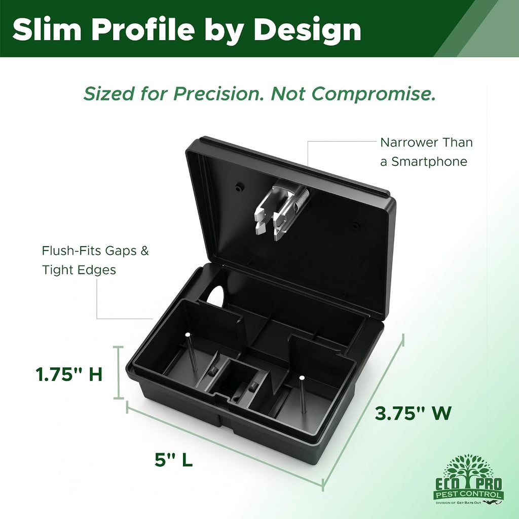 Mouse Bait Station | 4-Pack Indoor & Outdoor Mouse Bait Stations | Bait (Not Included) is Secured by Lock & Key | Pet