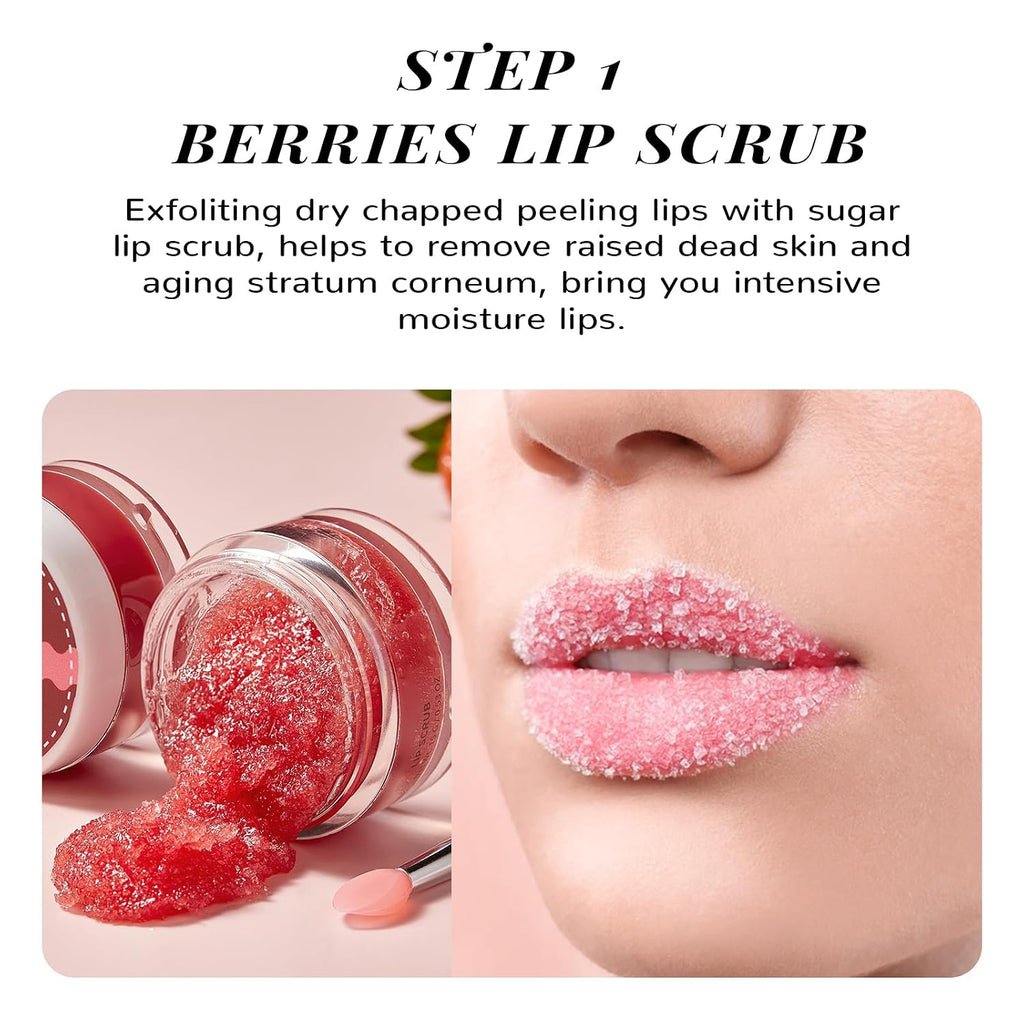 Lip Scrub & Lip Mask Set, Strawberry