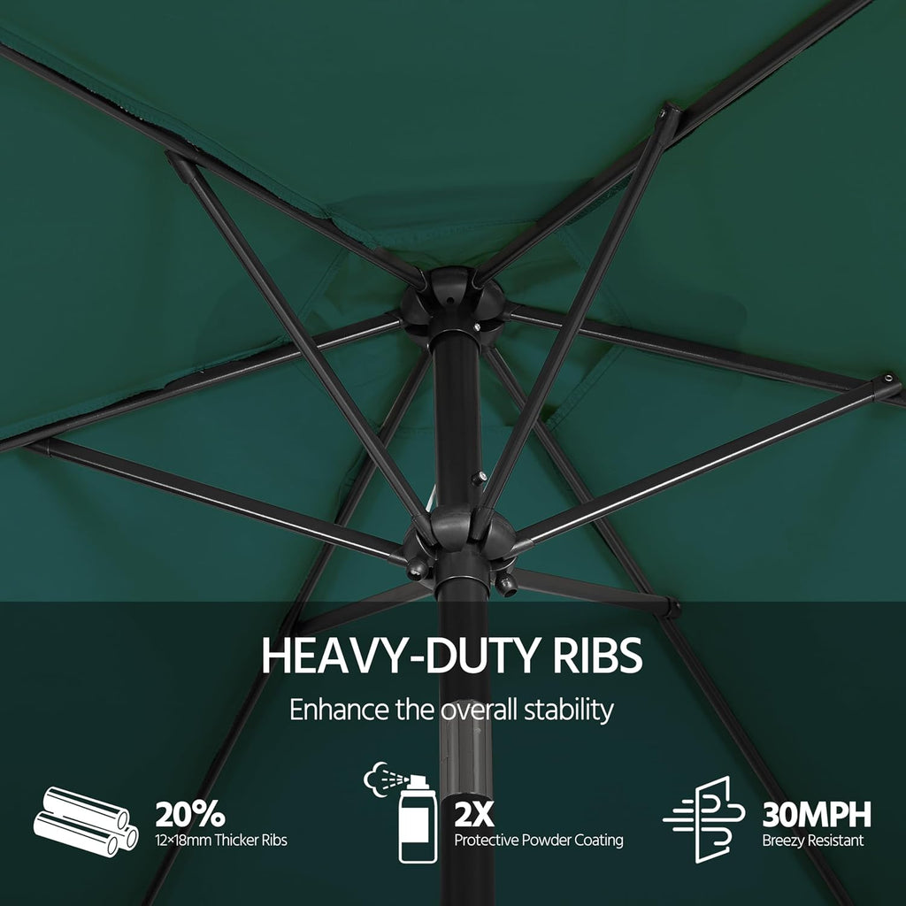 10FT Patio Umbrella with 22lb Umbrella Base Included, Outdoor Market Umbrella with Push Button Tilt, Crank and Sturdy