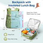 Corduroy Toddler Backpack Kindergarten Bookbag with Lunch Box